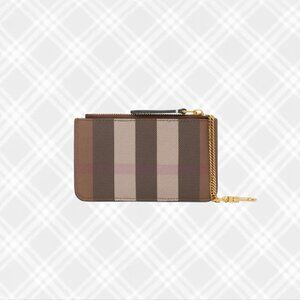 BURBERRY Kelbrook Exaggerated Check Canvas Card Case with Key Ring